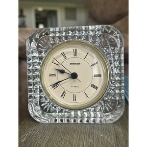 Vintage Staiger Quartz West Germany Lead Crystal France‎ Desk Clock